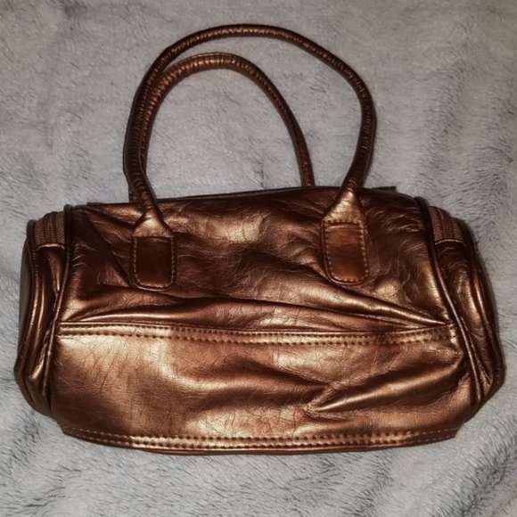 Small Bronze copper barrel purse satchel handbag - Picture 3 of 5